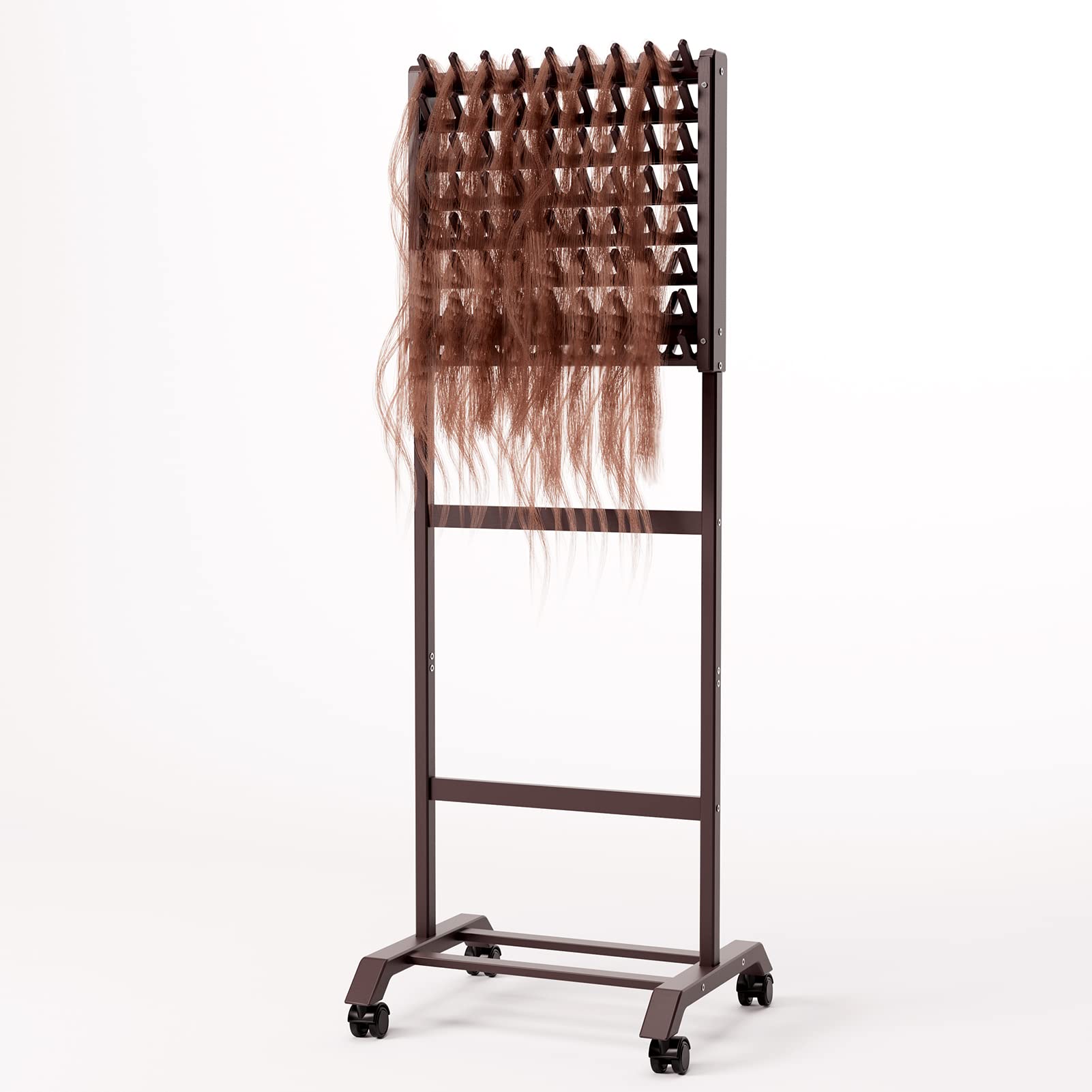  Yumkfoi 144 Pegs Braiding Hair Rack, Standing Hair Extension  Holder, Wooden Hair Holder with 4 Wheels and 2 Storage Shelf for Braiding  Hair, Two Sided Braid Rack Hair Separator Stand for