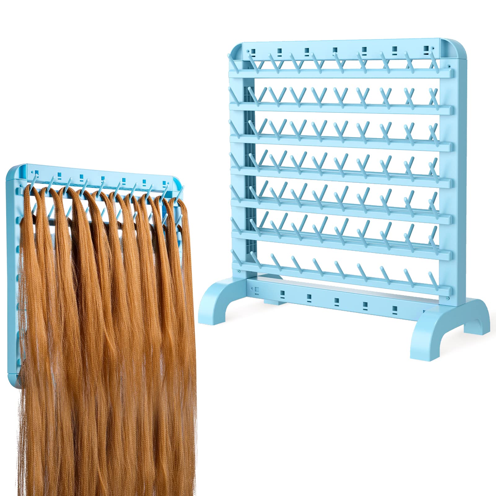 Adjustable Braiding Hair Rack 280 Pegs, Two Sided Braid Rack for Hair  Braiding, Height Adjustable Hair Holder with Wheels, Pink Standing Hair